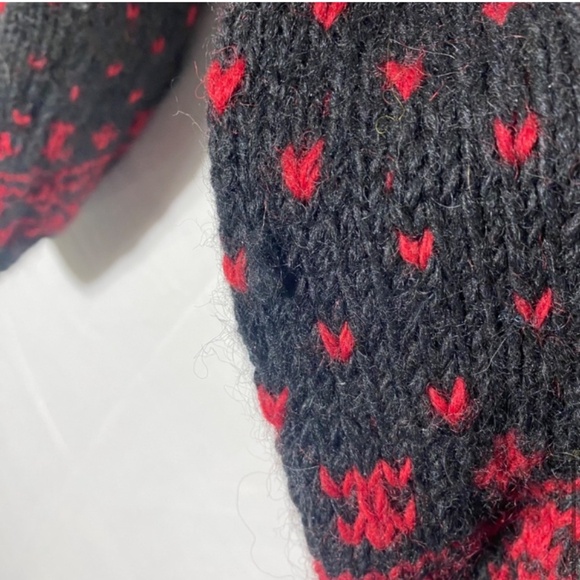 Vintage Namaste Woolens Handmade Wool Jacquard Knit Crew Neck Button Cardigan XL - Picture 9 of 13